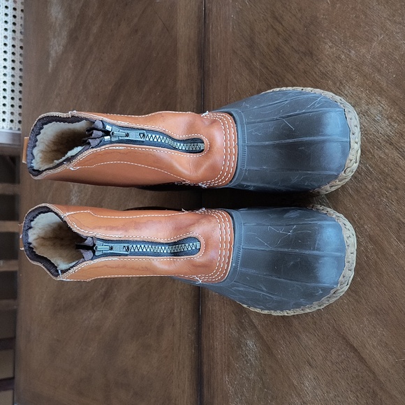 LL Bean-Sherpa- Lined Insulated Front Zip Vintage Bean Boots Made in Maine - Picture 2 of 8